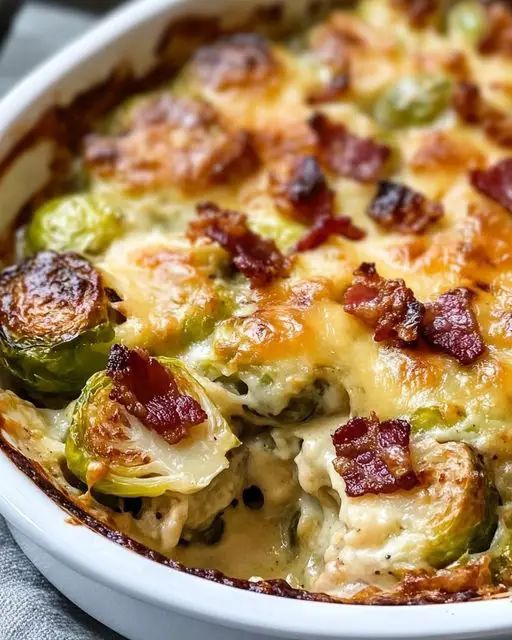 Ultimate Cheesy Brussels Sprouts Gratin with Bacon | Cook With Feast step 1