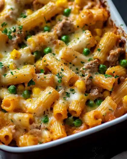 Ultimate Cheesy Tuna Pasta Bake with Sweet Corn and Peas step 2