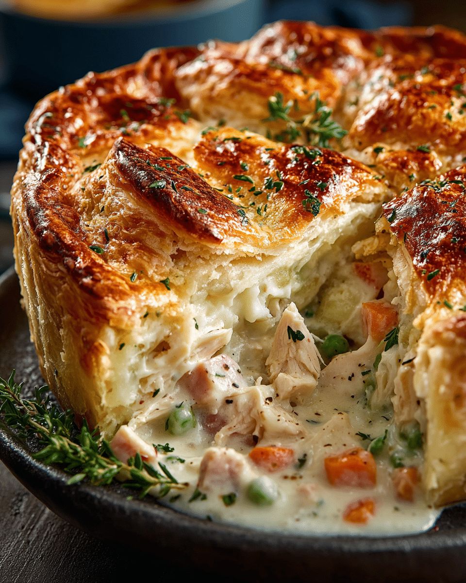 Ultimate Chicken and Ham Pot Pie with Creamy Vegetable Filling step 3