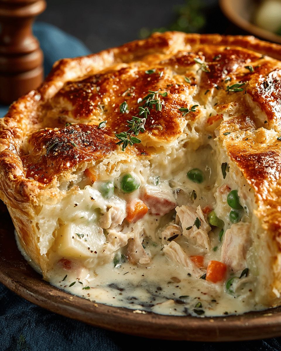 Ultimate Chicken and Ham Pot Pie with Creamy Vegetable Filling step 4