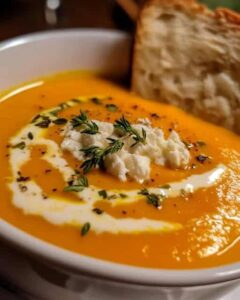 Ultimate Cozy Harvest Pumpkin Soup with Goat Cheese and Apple 1