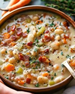 Ultimate Creamy Bacon and White Bean Soup Recipe | Cook with Feast 1