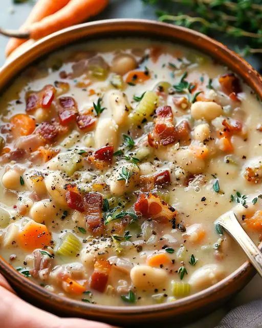Ultimate Creamy Bacon and White Bean Soup Recipe | Cook with Feast step 3