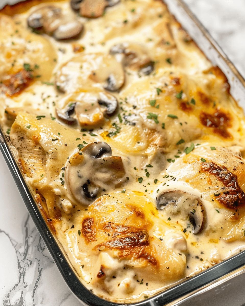 Ultimate Creamy Chicken and Mushroom Bake Recipe - Cook with Feast step 1
