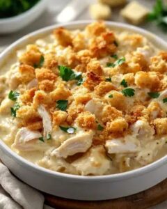 Ultimate Creamy Chicken Casserole with Crunchy Cracker Topping 1