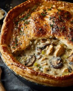 Ultimate Creamy Chicken Mushroom and Leek Puff Pastry Pie Recipe 1