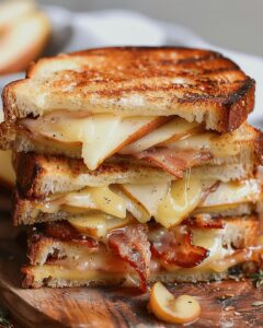 Ultimate Gourmet Cheddar, Pear, and Bacon Grilled Sandwich Recipe 1