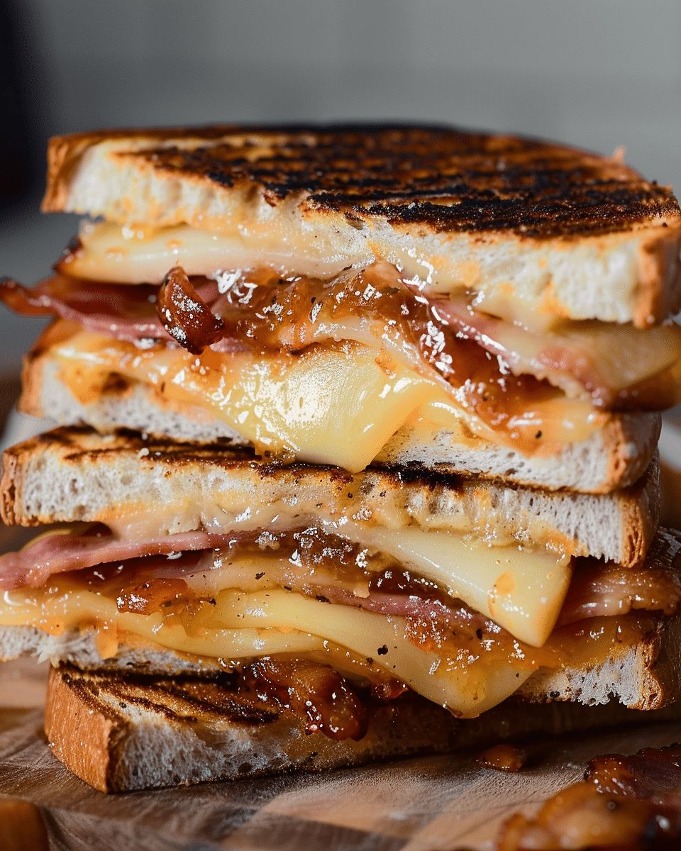 Ultimate Gourmet Cheddar, Pear, and Bacon Grilled Sandwich Recipe step 2