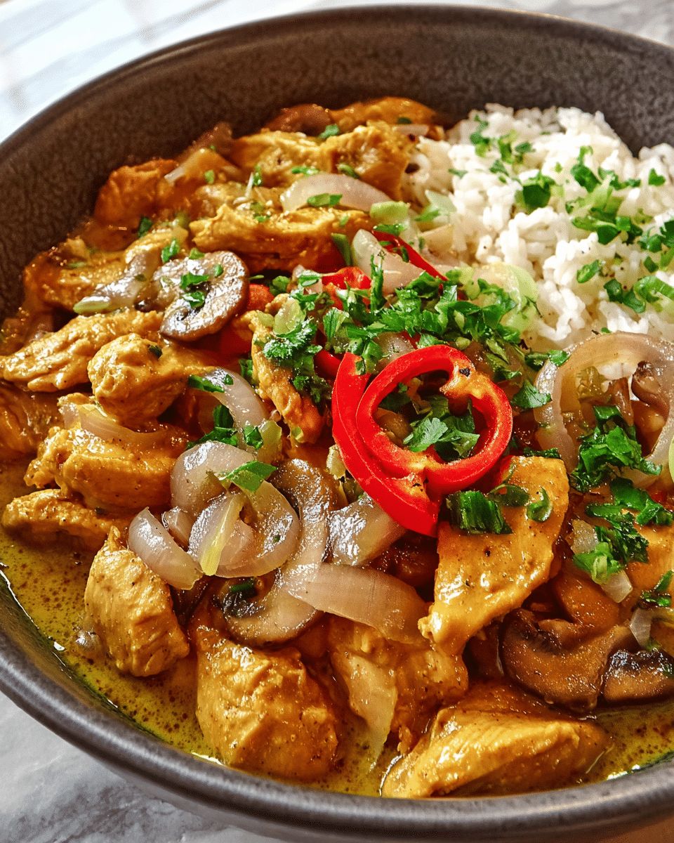 Creamy Lemongrass Coconut Chicken Curry with Mushrooms: Easy One-Pan Recipe step 4