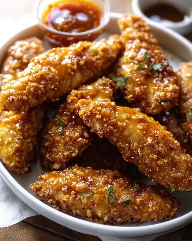 Crispy Pretzel-Crusted Chicken Tenders with Spicy Honey Drizzle step 4