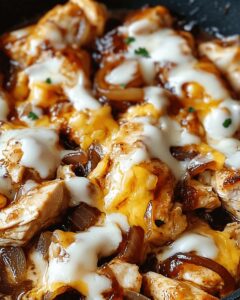 Easy Low-Carb BBQ Chicken Skillet with Caramelized Onions & Melted Cheese 1