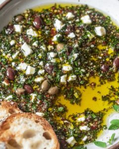 Easy Mediterranean Herb and Feta Olive Oil Dip Recipe | Cook with Feast 1