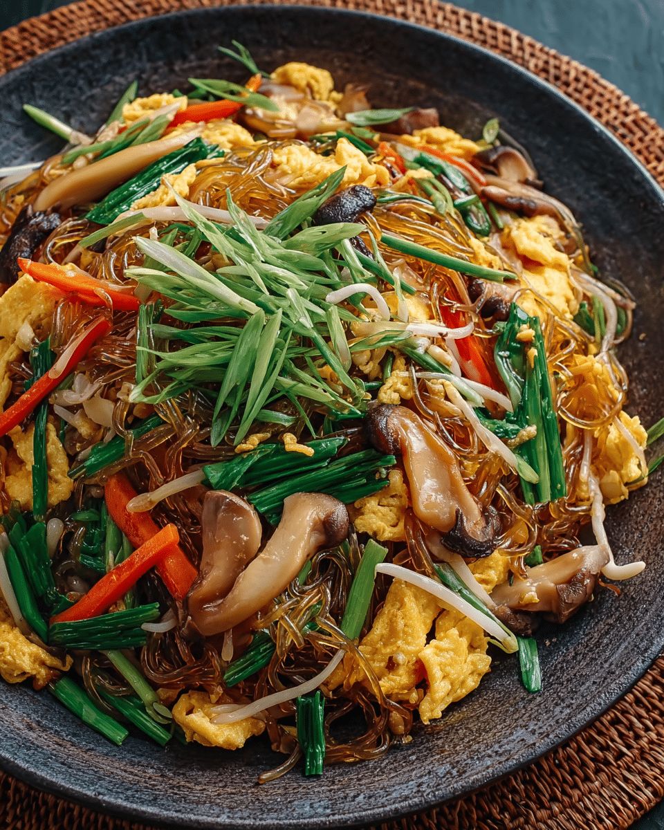 Easy Mushroom and Egg Stir-Fried Sweet Potato Noodles Recipe step 3