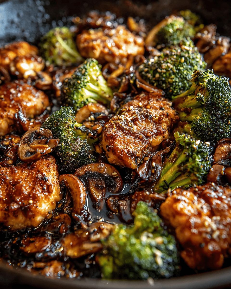 Easy Pomegranate Ginger Chicken with Roasted Broccoli & Mushrooms step 6
