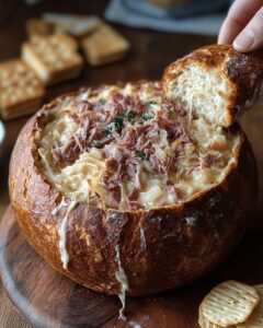 Easy Reuben Dip in a Rye Bread Bowl Recipe | Cook with Feast 1