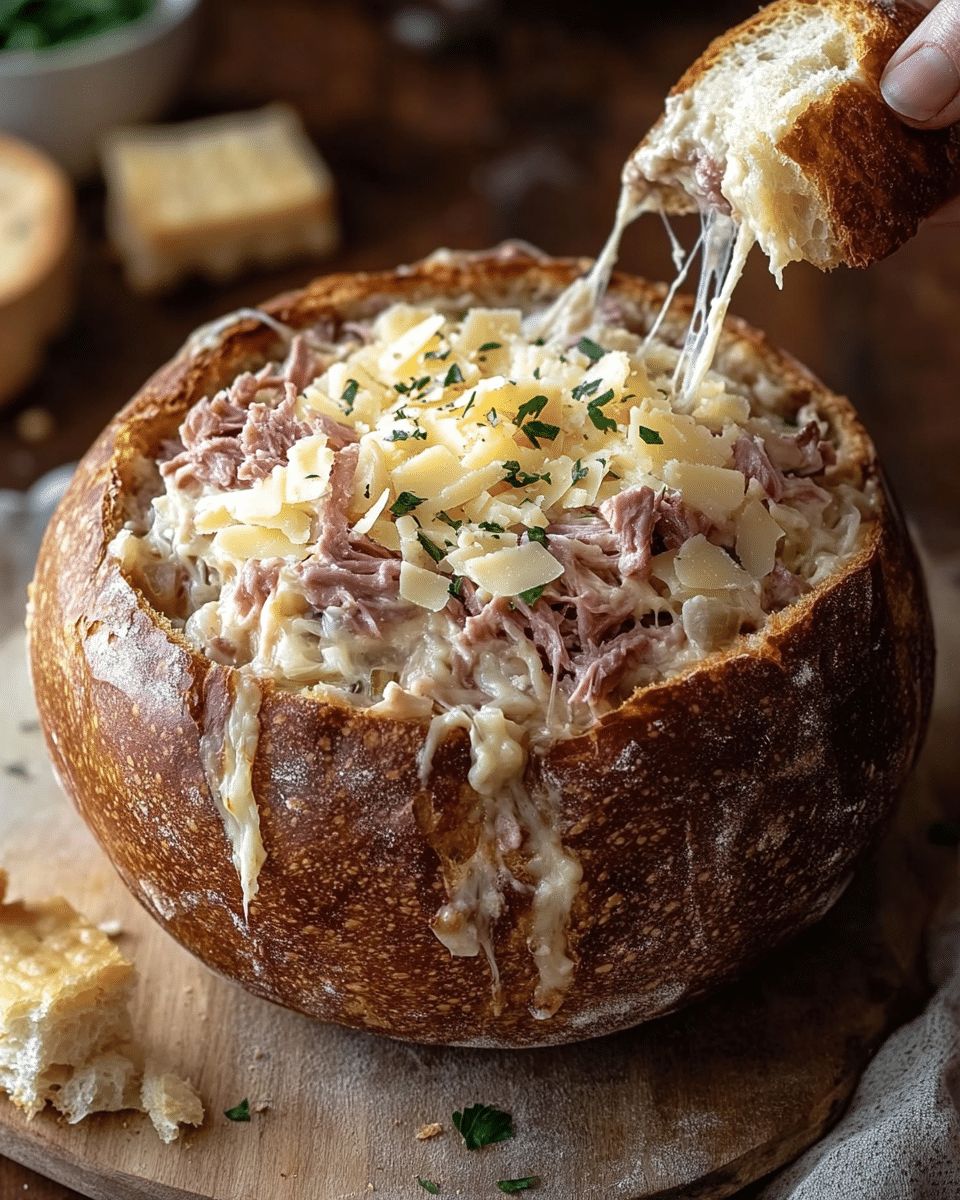 Easy Reuben Dip in a Rye Bread Bowl Recipe | Cook with Feast step 4