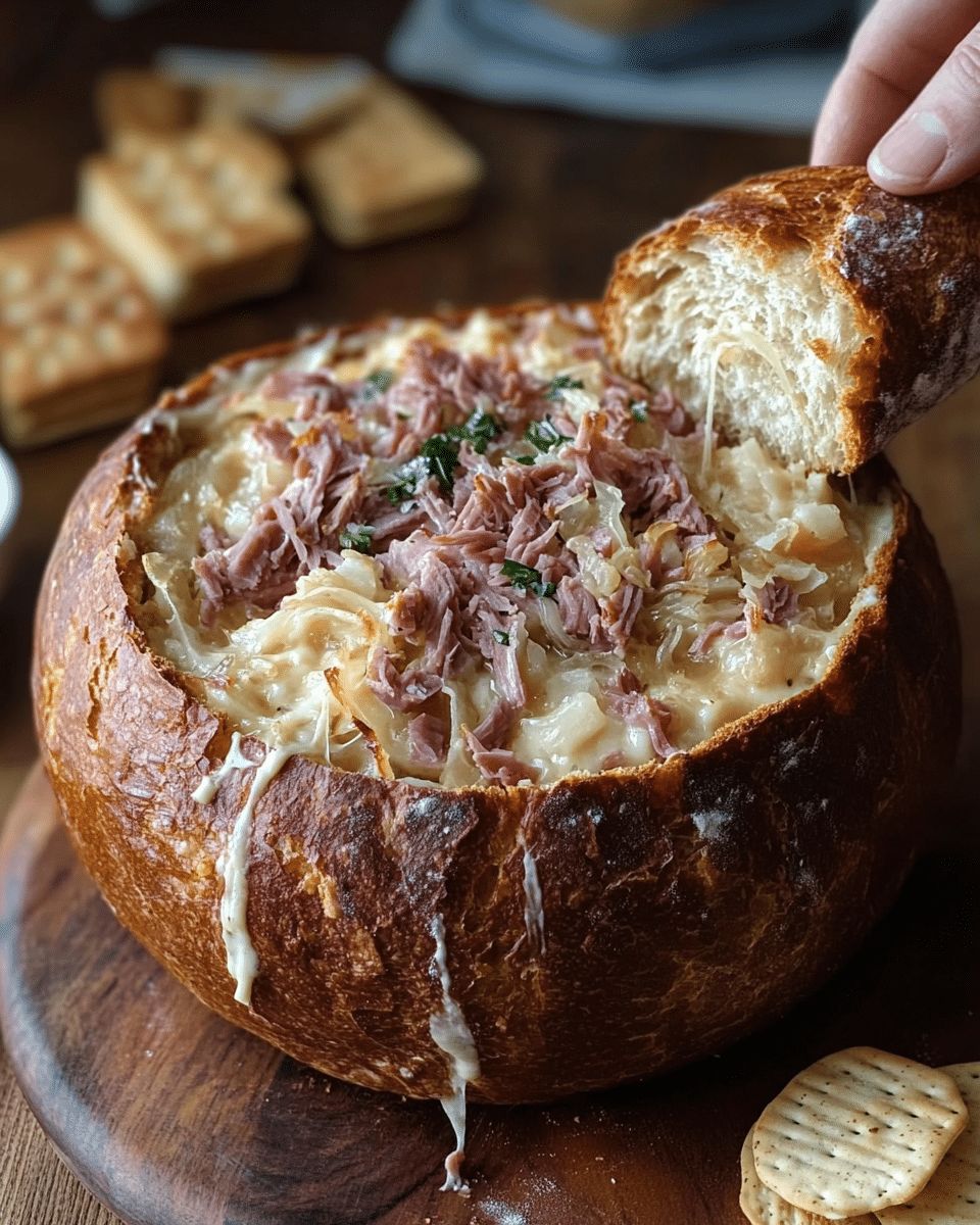 Easy Reuben Dip in a Rye Bread Bowl Recipe | Cook with Feast step 7