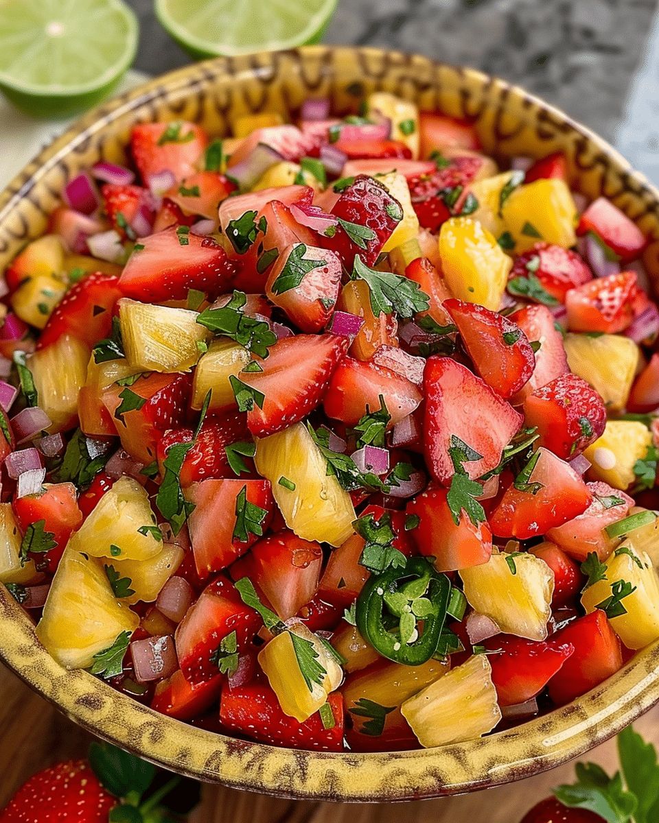 Easy Strawberry Pineapple Salsa Recipe: A Refreshing Tropical Dip step 3