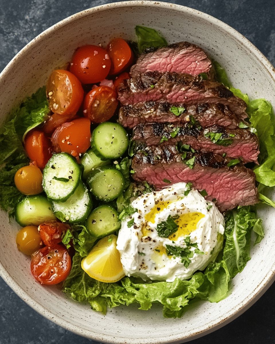 Grilled Steak Salad Bowl with Herbed-Yogurt Dressing | Cook with Feast step 4