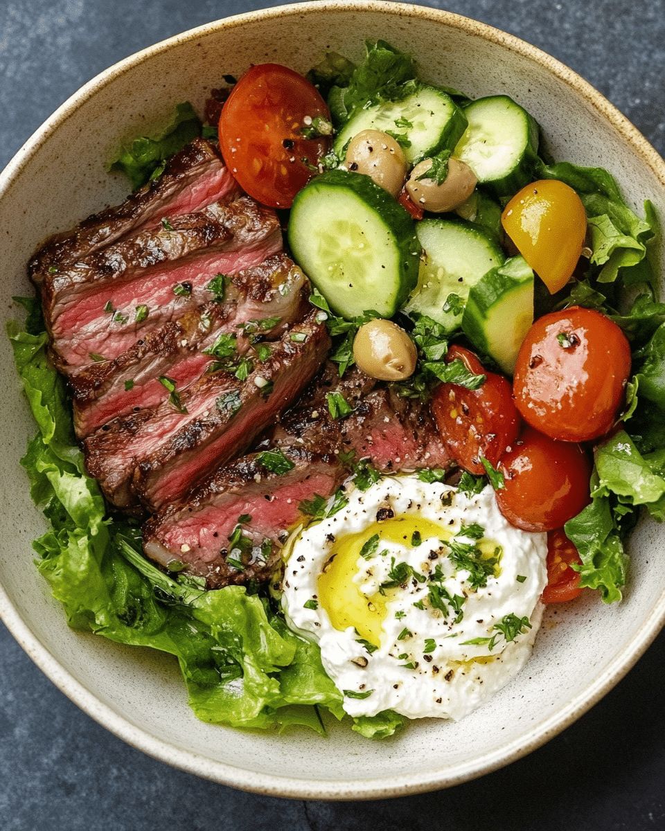 Grilled Steak Salad Bowl with Herbed-Yogurt Dressing | Cook with Feast step 5