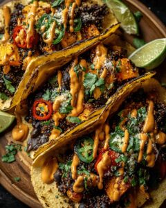 Healthy Quinoa & Roasted Veggie Tacos with Chipotle Sauce 1