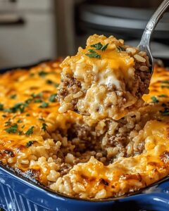 Hearty Beef and Rice Casserole with Creamy Cheddar | Cook with Feast 1