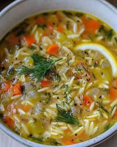 Lemon Dill Orzo Vegetable Soup Recipe: Refreshing & Nutritious 30-Minute Meal 1