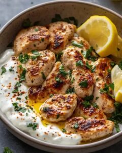 Lemon Garlic Chicken with Creamy Yogurt Sauce | Easy Middle Eastern Dinner 1