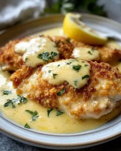 Lemon Pecorino Crusted Chicken with Creamy Lemon Sauce: The Ultimate Comfort Food Twist 1