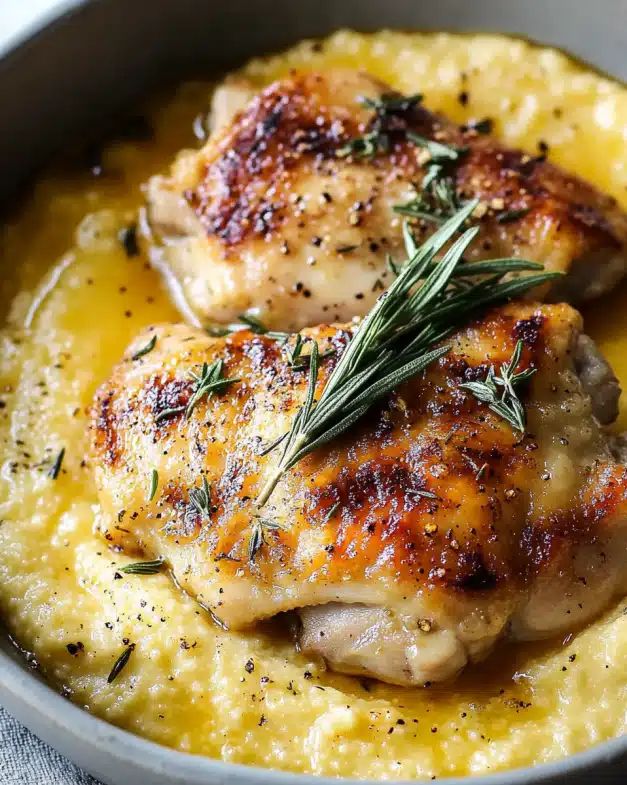 Lemon Rosemary Chicken Thighs with Creamy Cacio e Pepe Polenta: The Ultimate Comfort Food step 1