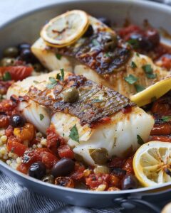 Mediterranean Cod with Tomato and Olive Sauce: A Fresh Coastal Escape 1