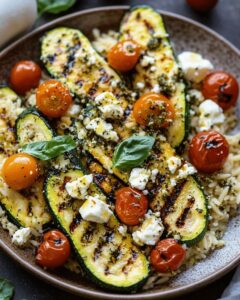 Mediterranean Grilled Zucchini with Orzo, Feta, and Pesto | Cook with Feast 1