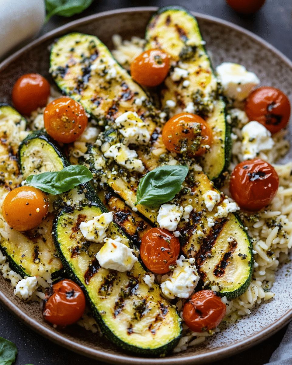 Mediterranean Grilled Zucchini with Orzo, Feta, and Pesto | Cook with Feast step 1