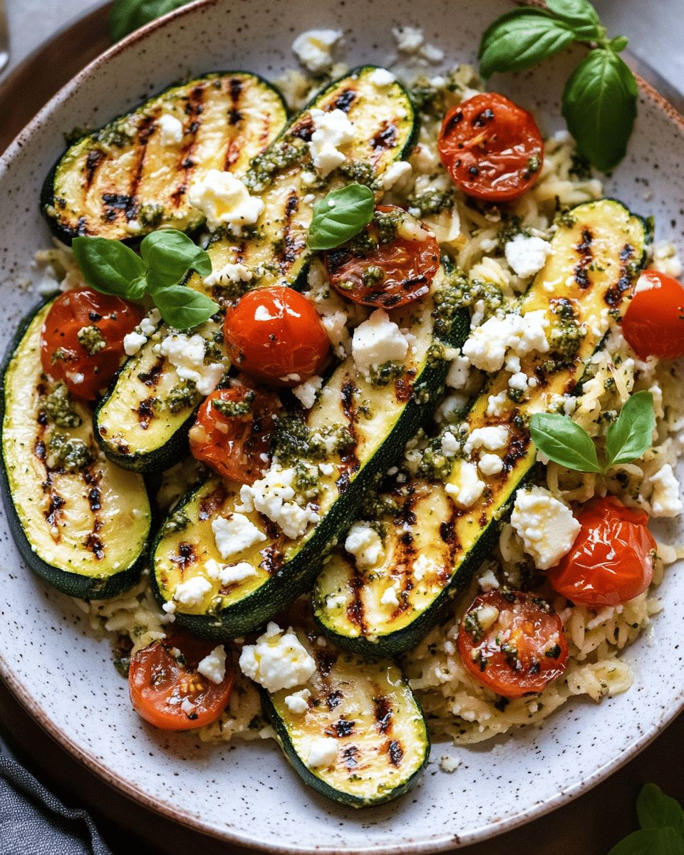 Mediterranean Grilled Zucchini with Orzo, Feta, and Pesto | Cook with Feast step 8