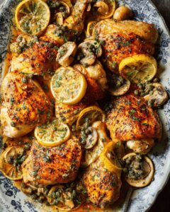 One-Pan Lemon Garlic Chicken with Mushrooms and Capers | Easy Dinner Recipe 1