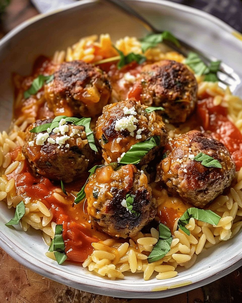 One-Pan Mediterranean Orzo Meatball Skillet Recipe (3 Ways!) step 2