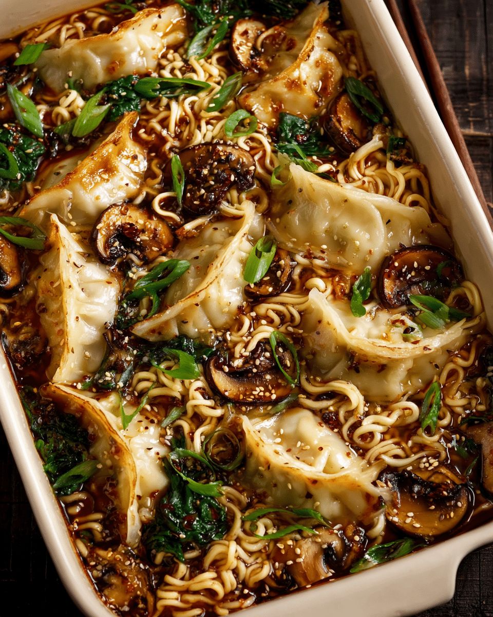 One-Pan Oven-Baked Ramen and Dumpling Delight | Cook with Feast step 4