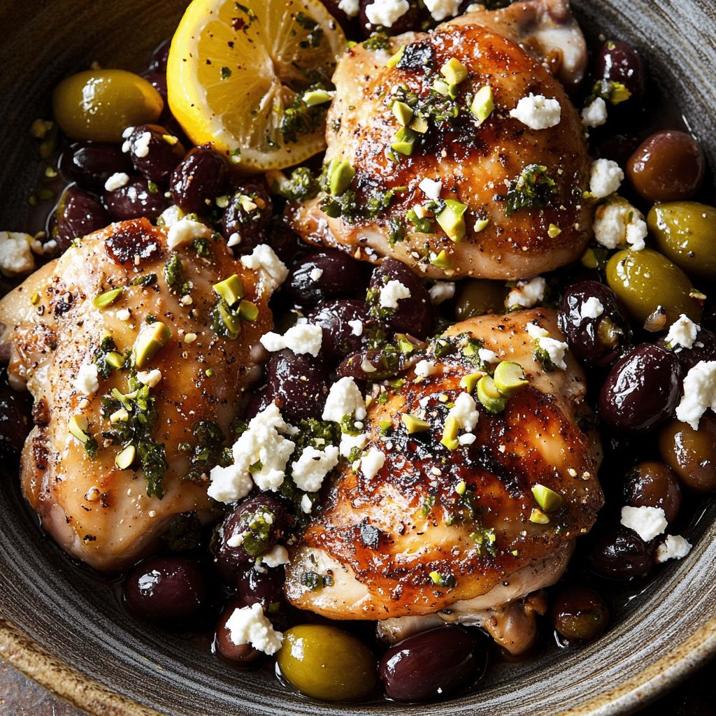 Pan-Seared Chicken Thighs with Grapes, Olives, and Feta | Cook with Feast step 3