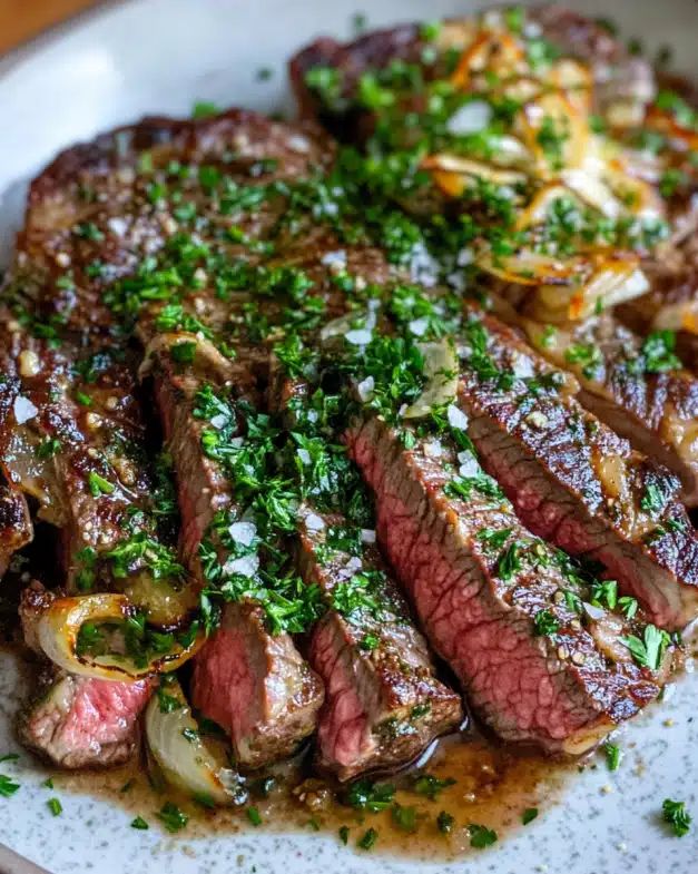 Perfect Pan-Seared Ribeye with Parsley Butter & Caramelized Shallots step 1