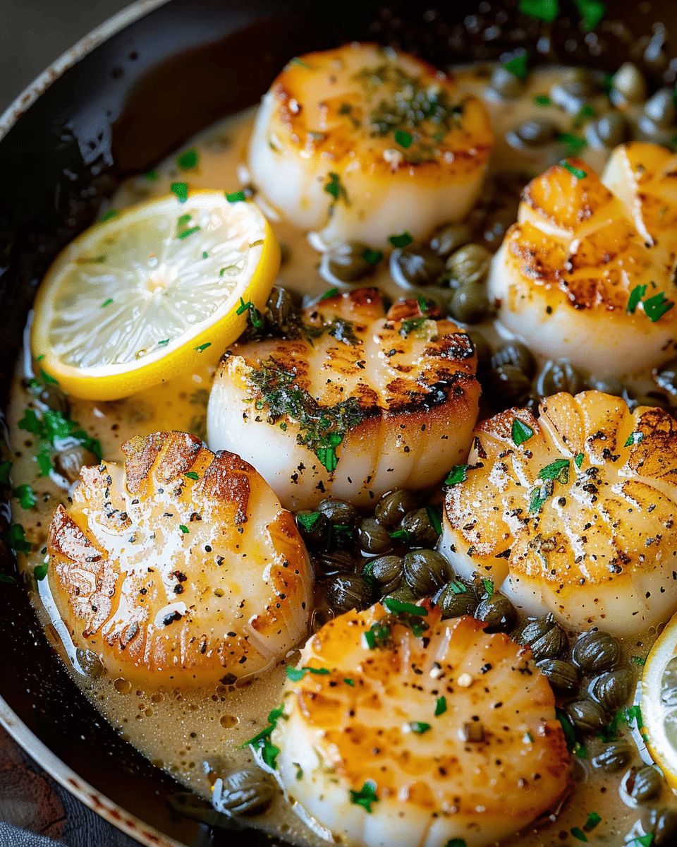Perfectly Pan-Seared Scallops with Lemon Caper Sauce | Restaurant-Quality Recipe step 3