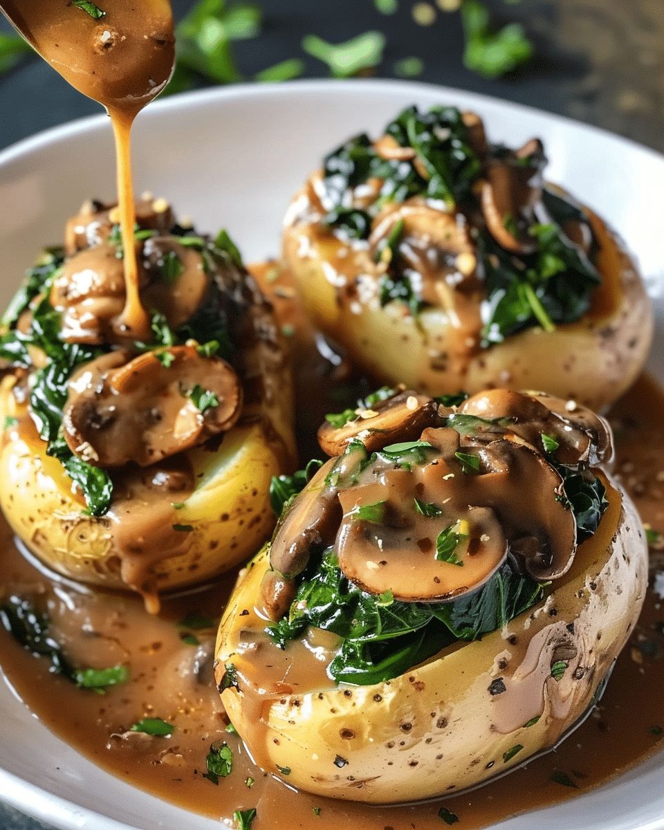 Potatoes with Mushroom Spinach Delight: The Ultimate Vegan Comfort Food step 2