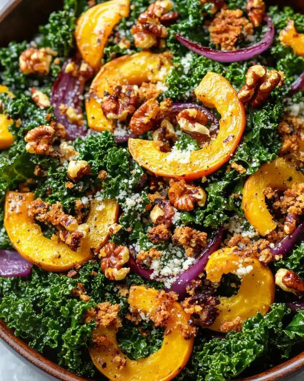 Roasted Delicata Squash and Kale Salad with Parmesan-Peppercorn Dressing step 5