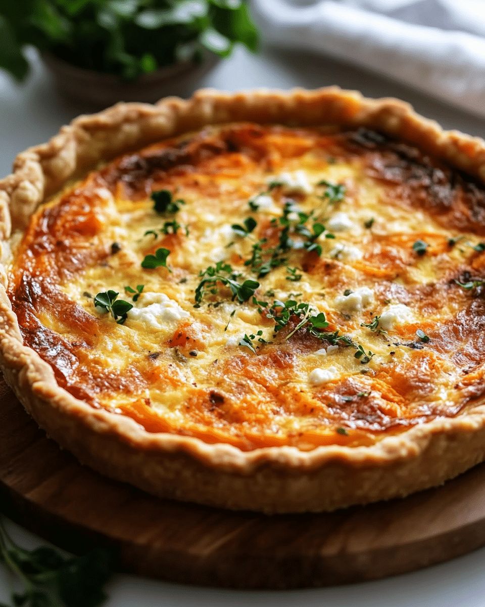 Roasted Sweet Potato and Goat Cheese Quiche Recipe | Cook with Feast step 3