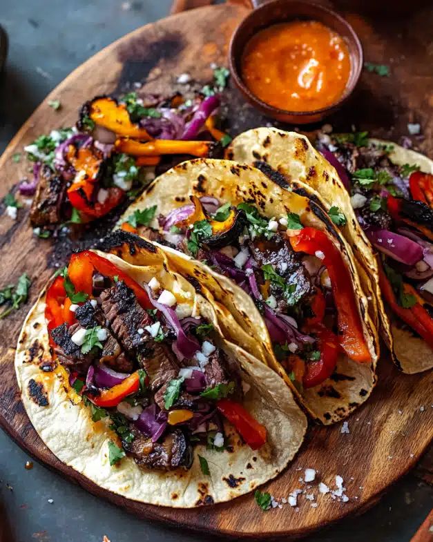 Roasted Veggie and Skirt Steak Tacos with Chipotle Sauce: The Ultimate Recipe step 1