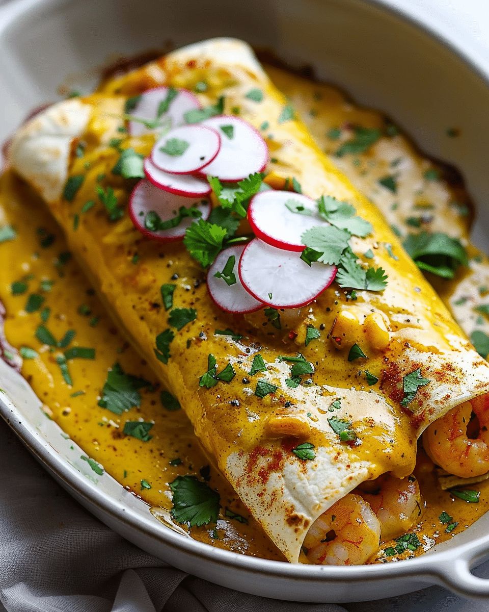 Saffron-Infused Yellow Mole Shrimp Enchiladas: A Gourmet Mexican Twist step 3