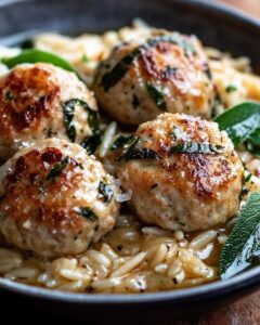 Sage Chicken Meatballs with Creamy Parmesan Orzo: The Ultimate Comfort Meal 1