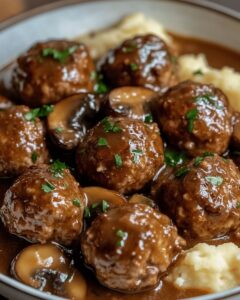 Salisbury Steak Meatballs in Rich Mushroom Gravy: The Ultimate Comfort Food 1