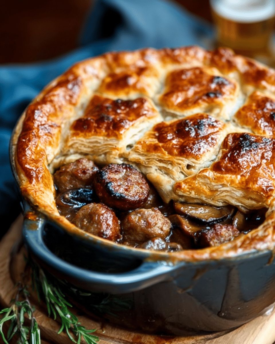 Sausage and Mushroom Puff Pastry Pot Pies | Ultimate Comfort Food Recipe step 7