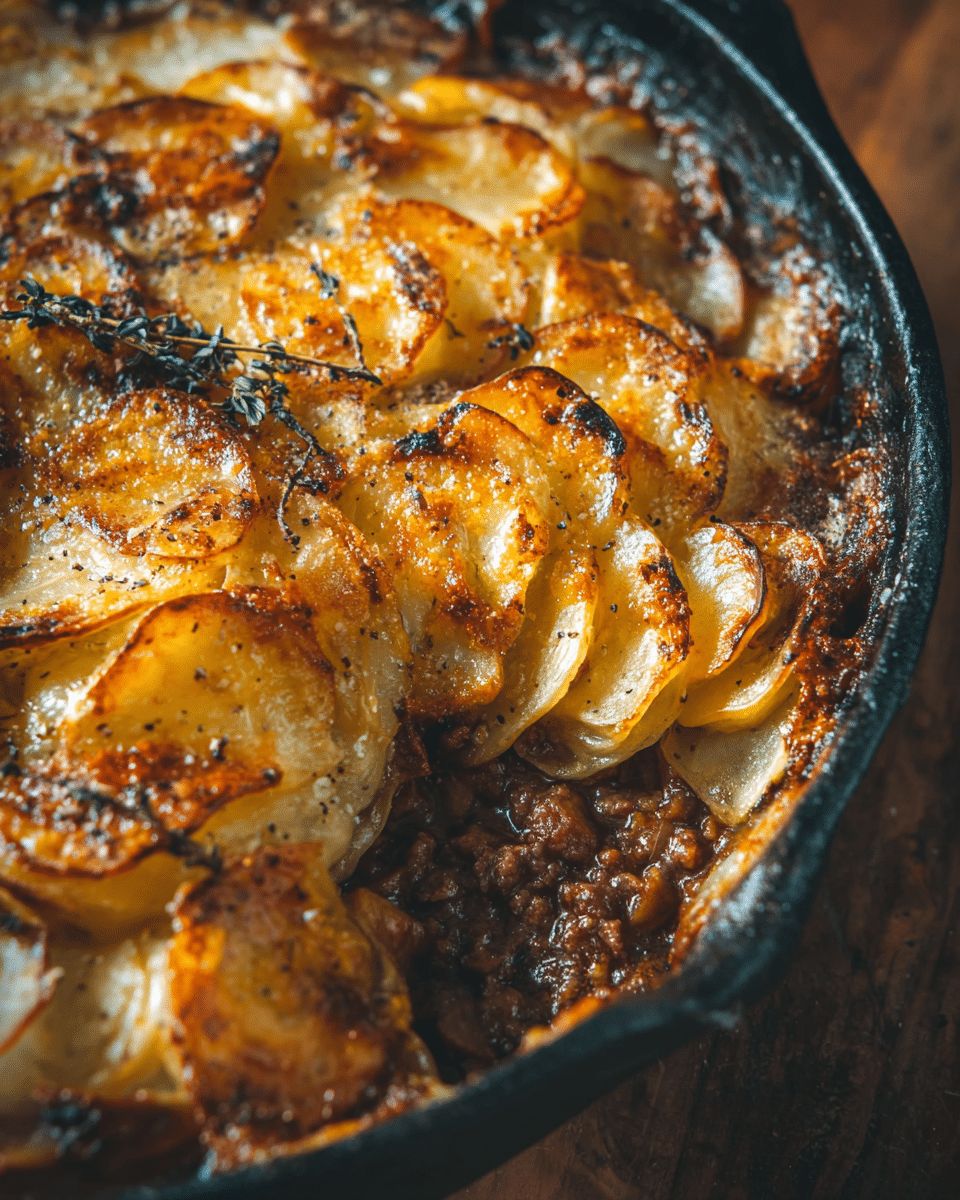 Savory Mushroom, Ground Beef & Lentil Potato Hotpot Recipe | Cook with Feast step 3