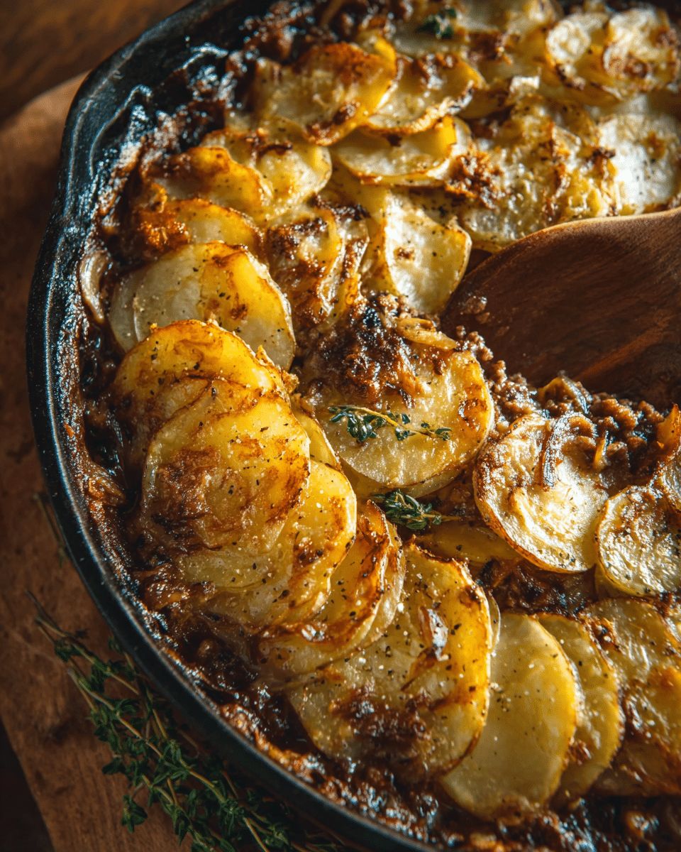 Savory Mushroom, Ground Beef & Lentil Potato Hotpot Recipe | Cook with Feast step 5